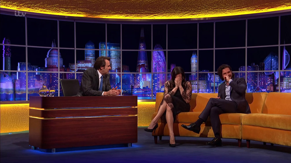 with Jonathan Ross and Kit Harington