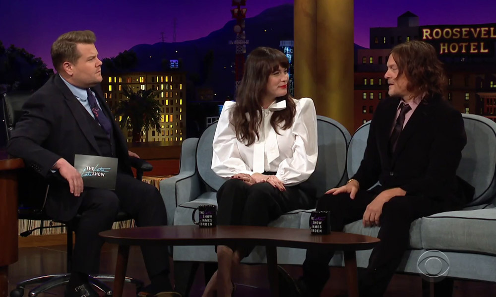 with James Corden and Norman Reedus