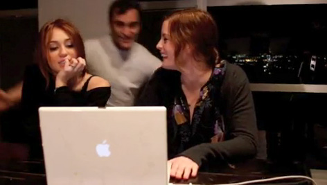 with Miley Cyrus and Joaquin Phoenix