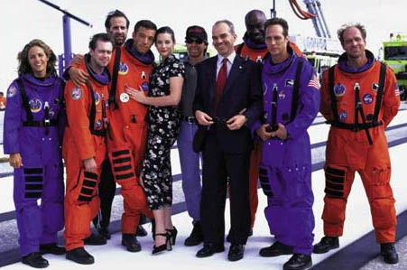 Armageddon cast - on the set