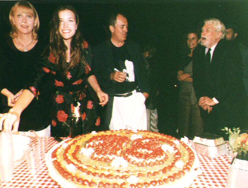 On the set - Liv's 18th birthday party; with mom Bebe Buell, Bernardo Bertolucci and Carlo Cecchi