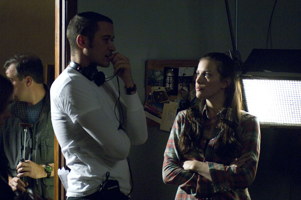 On the set - with director Bryan Bertino