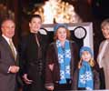 with NYC Mayor Michael Bloomberg, UNICEF contest winners and Judy Collins - at UNICEF snowflake lighting ceremony, New York, November 20th 2003