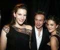with husband Royston Langdon and Drew Barrymore