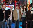 with Elijah Wood, Billy Boyd, Sean Astin and Dominic Monaghan - at MTV TRL, December 16th 2003